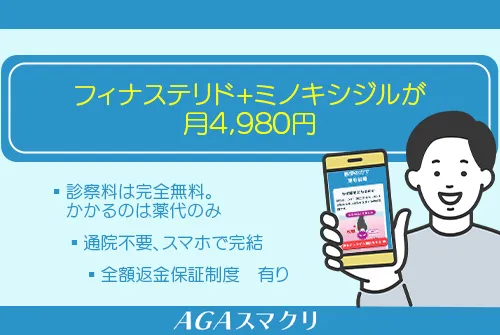 AGAスマクリはフィナステリド+ミノキシジルが月4,980円